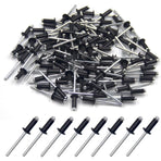 100 pcs 4.8 X 12Mm Aluminum Blind Rivets, Open End Rivets, Pop Rivets, Pack Of 100 (Black)