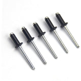 100 pcs 4.8 X 12Mm Aluminum Blind Rivets, Open End Rivets, Pop Rivets, Pack Of 100 (Black) - Side View
