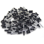 100 pcs 4.8 X 12Mm Aluminum Blind Rivets, Open End Rivets, Pop Rivets, Pack Of 100 (Black)
