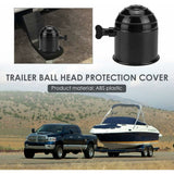 Trailer Hitch Ball Cover, 50Mm Universal Hitch Ball Cap Tow Ball Cover Trailer Hitch Ball Protective Cover, Black - Top-Down View