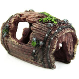 Resin Fish Tank Non-Toxic Ornament Broken Barrel Cave Landscaping Decoration