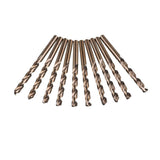 10 pcs M35 Hss Cobalt Gold Twist Drill Bits Metric High Speed Steel 6Mm X 93Mm For Drilling Stainless Steel And Metal - Front View