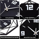 Wall Clock Wood Metal 30Cm Silent Non Ticking Wall Clock Living ROom Bedroom Kitchen Office Large Wall Clock Modern - Side View