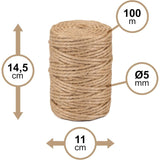 Natural Jute Twine Ø5Mm ±100 M La Cordeline Cjn33, Natural - Front View