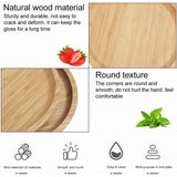 2 Piece Bamboo Saucers 20Cm ROund Bamboo Tray Bamboo Plant Saucer ROund Serving Tray Wooden Flower Pot Saucer For Cups, - Front View