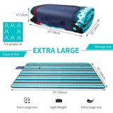 Waterproof Picnic Blanket 200 X 200Cm - Outdoor Picnic Blanket - Insulated Fleece Picnic Mat - Large Picnic Blanket - Front View