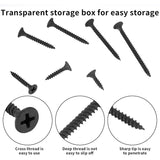 220 pcs Self Tapping Wood Screws, Black Cross Flat Head Self Drilling Screw, Metal Screws For Drywall Furniture - M3.5