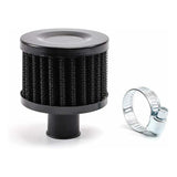 Universal Interface Motorcycle Air Oil Filters Car Cold Air Intake Filter 12Mm Vent Turbo Crankcase Breather (Black) - Front View