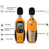 Sound Level Meter 40-130Dba, Professional Decibel Meter With Backlit Display (9V Battery Included) - Front View