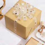 2 Volumes Gold Ribbon Satin Ribbon 1.6Cm X 9M Suitable For Gift Ribbons Wedding Decoration Ribbons Home Decoration - Front View