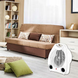 Electric Fan Heater, Electric Stove, 1000W / 2000W, Hot Air Thermo Convector 2 Powers Intuitive Button, Silent, Portable - Side View