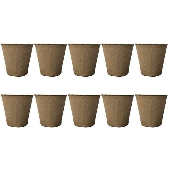 50 Pack ROund Fiber Pot 6X6Cm Seedling Pot Starter Pots Kits Gardening Pot For Seeds Plants