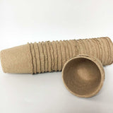 50 Pack ROund Fiber Pot 6X6Cm Seedling Pot Starter Pots Kits Gardening Pot For Seeds Plants - Front View