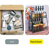 Spice Rack 2 Layer Metal Spice Rack Large Vertical Spice Rack - Front View