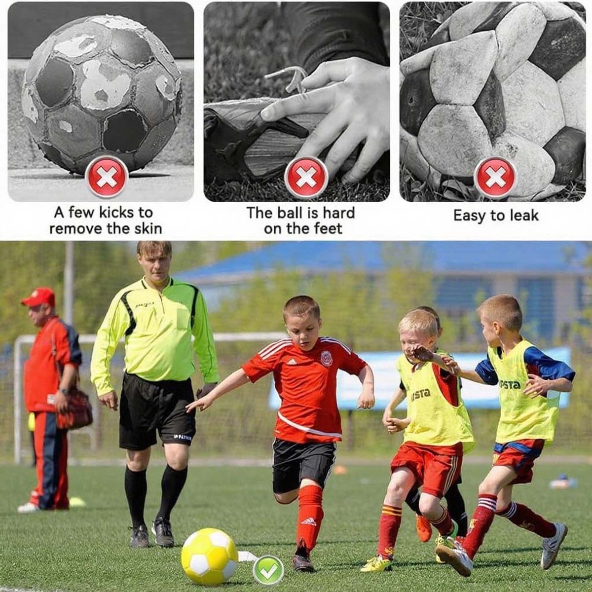 Curved ball for outdoor sports, 20 cm - fun - curved ball - perfect for children - yellow, new - new 2025