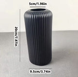 Luxurious Black Vase - Modern Vase - Modern Style - Home Furnishings - Chic - Classic Style - Matte Black Interior - Matte Black Interior - Modern Interior - Classic Model - Vase - Flower Vase - Chic Flower Vase - Top-Down View