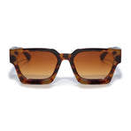 Square sunglasses - Women's sunglasses - Festival sunglasses - Rave sunglasses - Glasses - Thick frame - Leopard print with brown lenses