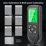 Coating thickness gauge - Paint thickness gauge - Digital coating thickness gauge - Car paint thickness gauge - Measuring range 0 to 2000 µm - Car paint gauge with portable cable - Black - Front View