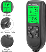 Coating thickness gauge - Paint thickness gauge - Digital coating thickness gauge - Car paint thickness gauge - Measuring range 0 to 2000 µm - Car paint gauge with portable cable - Black - Low Angle