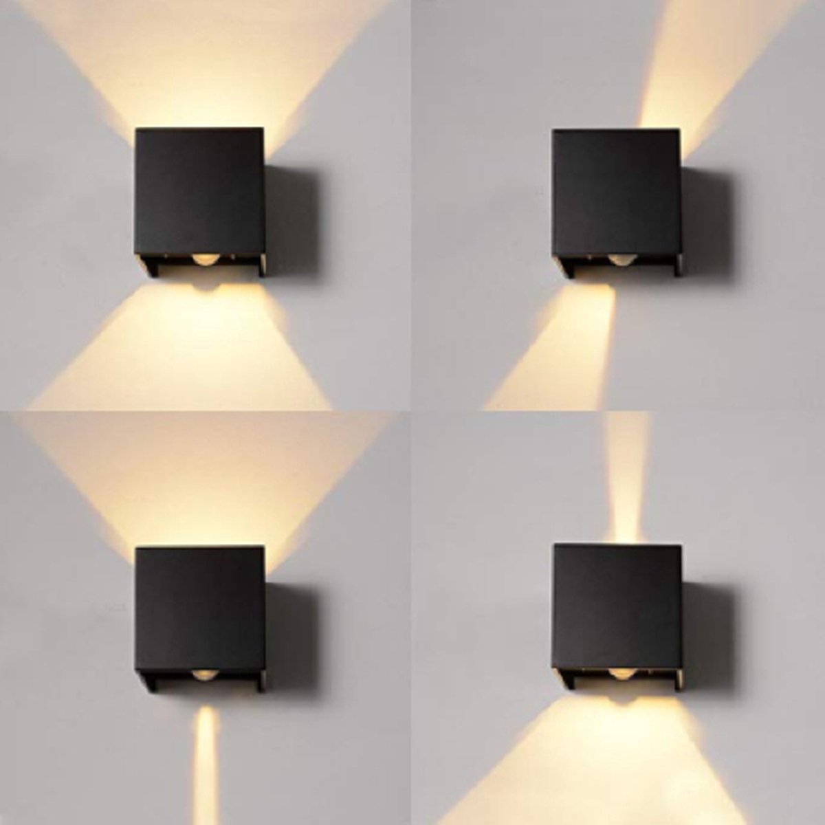 Wall light - cube lamp - Outdoor lamp - for indoor and outdoor use - black - industrial - LED lamp - 10×10 cm - 12 watt