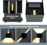 Wall light - cube lamp - Outdoor lamp - for indoor and outdoor use - black - industrial - LED lamp - 10×10 cm - 12 watt - Close-Up Angle