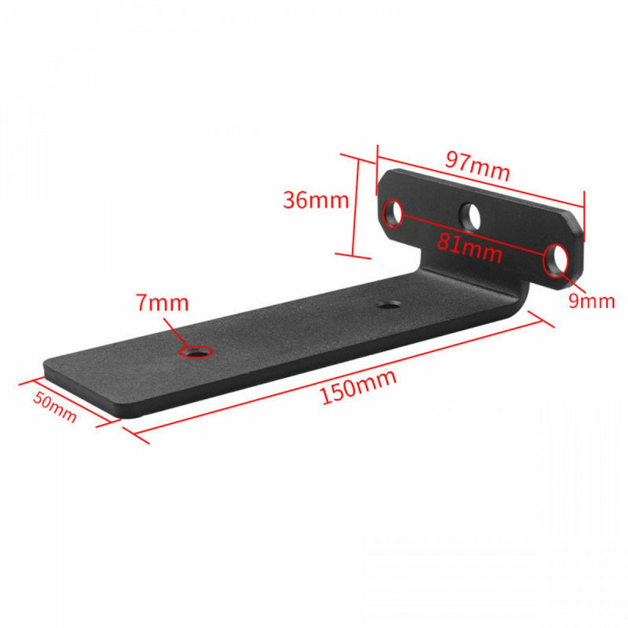2 pieces - Support frame - Wall bracket - Metal shelf brackets - Floating shelf bracket - Stainless steel bracket - Shelf brackets with thick screws - Furniture accessories - Black - 150 mm