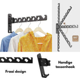 Wall-mounted coat rack - foldable - black - 35 cm - coat hook - hanger - drying rack