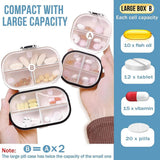 7-Day Pill Organizer, 2-Piece Set - 7-Compartment Pill Organizer - Airtight Medicine Box - Groot+ Klein - Waterproof - Portable - 4 x 7.8 x 11.2 cm / 8 x 7.8 x 4 cm - Front View