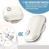 7-Day Pill Organizer, 2-Piece Set - 7-Compartment Pill Organizer - Airtight Medicine Box - Groot+ Klein - Waterproof - Portable - 4 x 7.8 x 11.2 cm / 8 x 7.8 x 4 cm - 45-Degree Angle