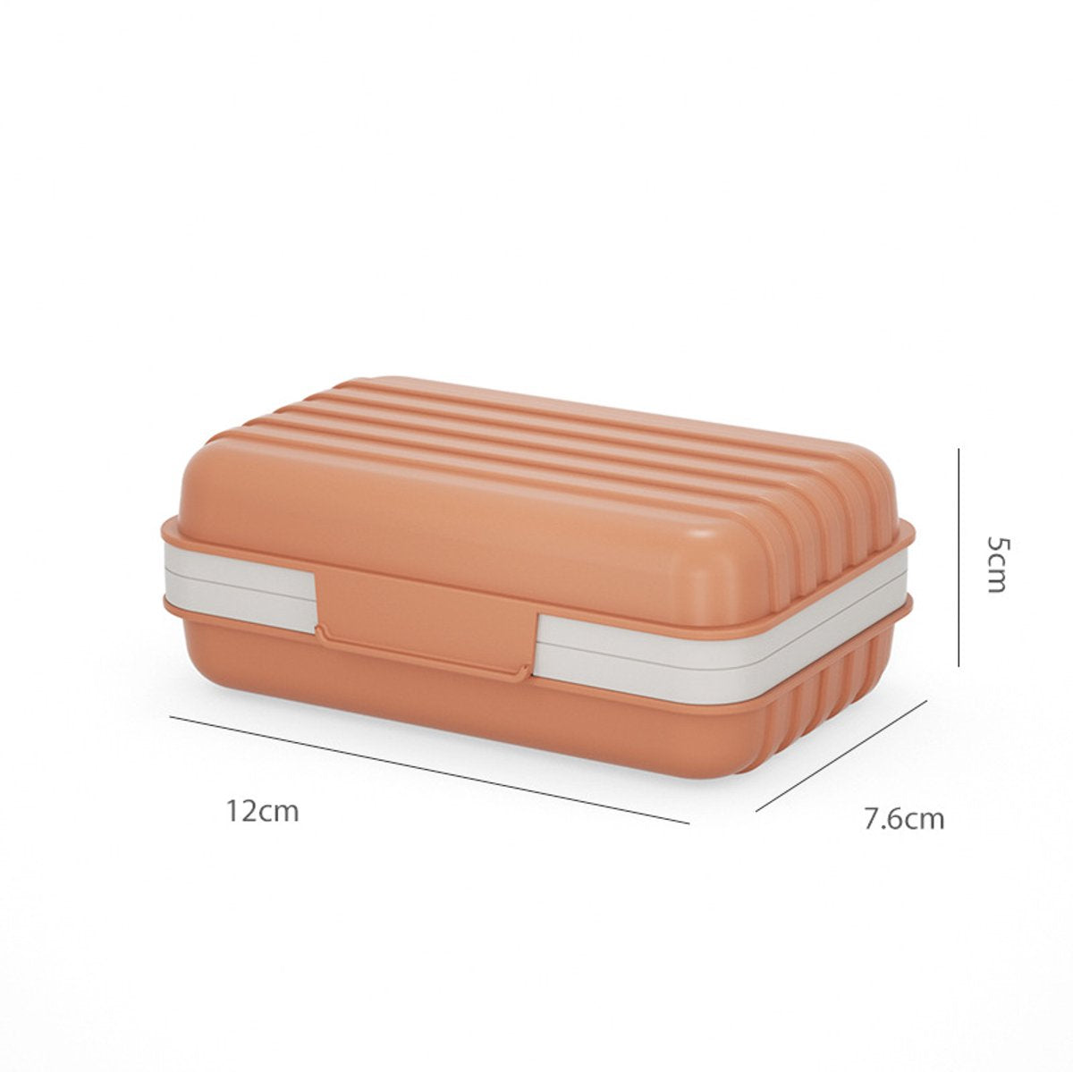 Set of 2 soap dishes with lids, portable soap holder, baby bathroom accessories, travel toiletries, for holidays and trips, 12 x 7.6 x 5 cm, white, orange, PP