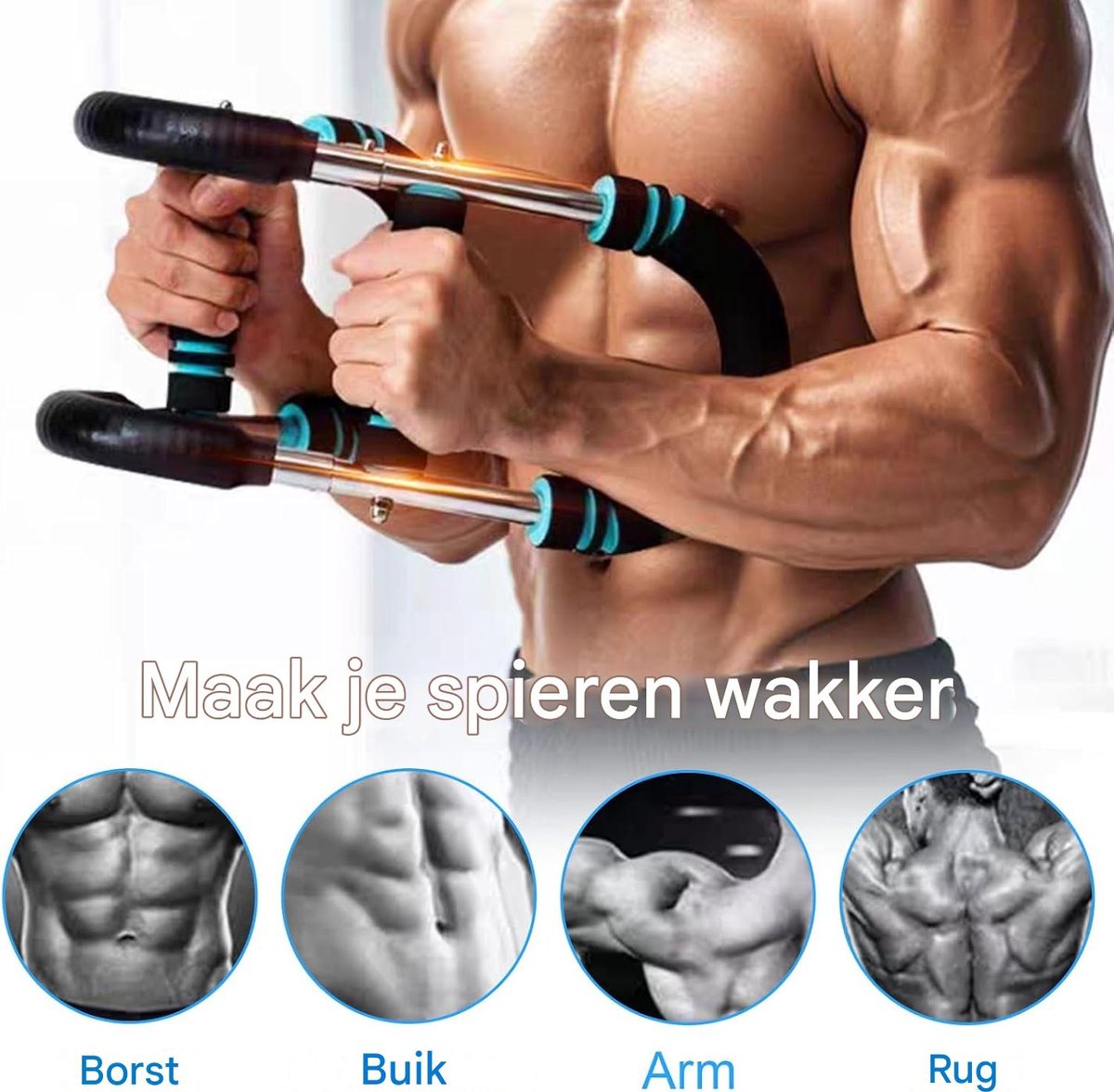 Arm Trainer - U-Shaped Twister - Adjustable Chest Enlarger with 3 Resistance Levels - Detachable Fitness Chest Enlarger - Portable Arm, Chest, and Shoulder Trainer