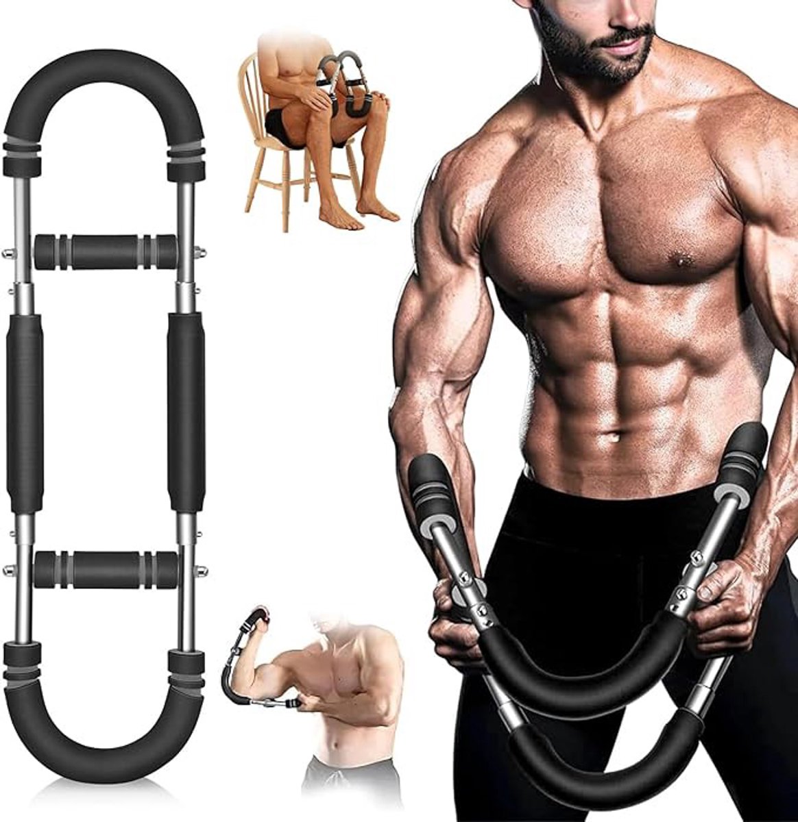 Arm Trainer - U-Shaped Twister - Adjustable Chest Enlarger with 3 Resistance Levels - Detachable Fitness Chest Enlarger - Portable Arm, Chest, and Shoulder Trainer
