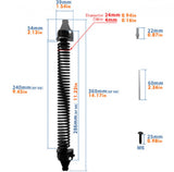 Door closer - Door spring - 36 cm - Outdoor door closer - Gate locks - Garden gate spring - Black - Carbon steel - For wooden fence gates - With mounting accessories - Close-Up Angle
