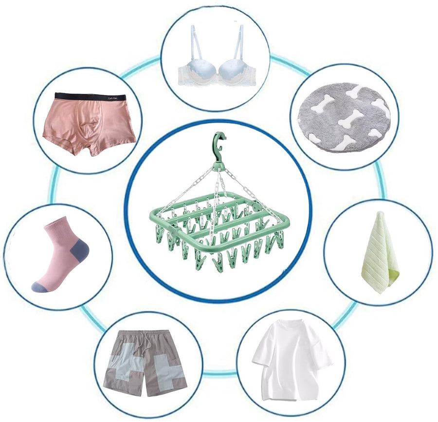 Sock Dryer - Clothesline - 32 Clips - Sock Hanger - Sock Dryer - Laundry Socks - Dryer - Carousel - Drying Carousel - Clothes Hanger - Sock Drying Rack - Vegetables