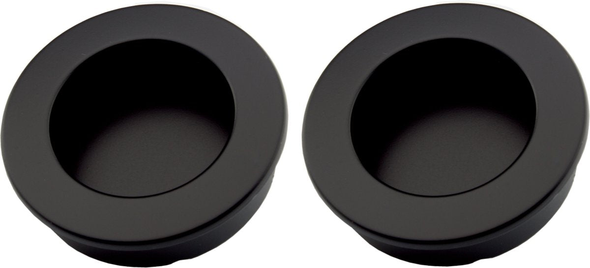 Pull handle - Matte Black - Round - Ø40mm - Sliding door handle - Set of 2