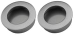 Door handle - Matte chrome - Round - Ø40mm - Sliding door handle - Set of 2