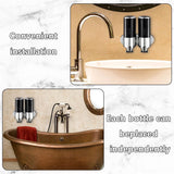 Soap Dispenser - 2 in 1 Liquid Dispenser - Liquid Dispenser - 2 x 500 ml - Wall Mounted Soap Dispenser - Kitchen - Bathroom - Shower - 24.1 x 21.6 x 10 cm - Black