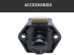 5-Piece Push Button Lock - Push Button for Motorhome - Door Lock - Locking Button for Shutter Door - For Camping, RV, Motorcycle, Caravan - Black