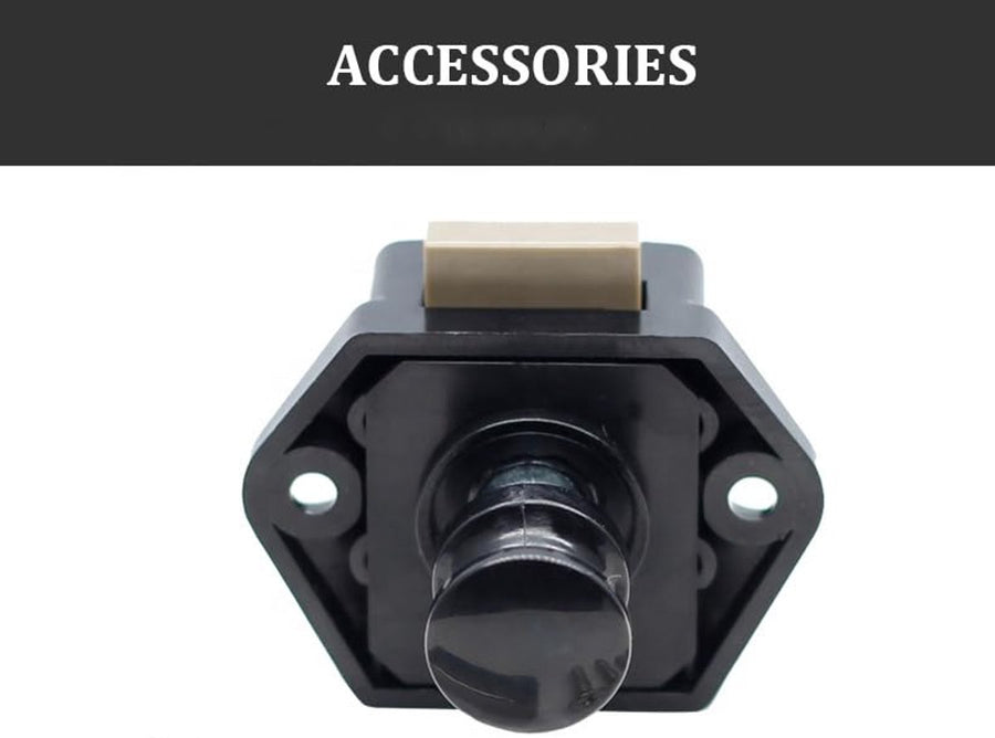 5-Piece Push Button Lock - Push Button for Motorhome - Door Lock - Locking Button for Shutter Door - For Camping, RV, Motorcycle, Caravan - Black