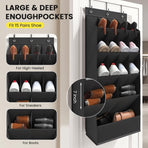 Hanging Shoe Organizer - Shoe Storage - 15 Large Compartments - Met Haken - Over-the-Door Organizer - Space-Saving Shoe Organizer - For Shoes, Home Accessories - Black