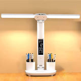 LED Desk Lamp - Table Lamp - Daylight Lamp - Dimmable - USB Rechargeable Touch Desk Lamp - Reading Lamp with Eye Protection in 3 Colors - 3-in-1 LCD Screen - Top-Down View