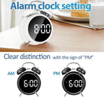 Digital clock - Digital clock - LED display - Bedroom - Clock - Energy efficient - Black