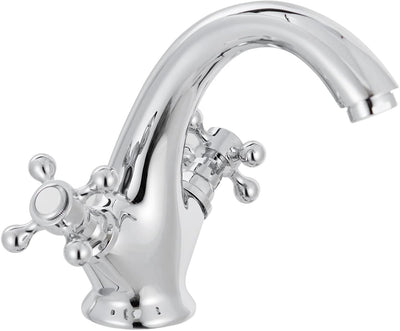 Faucets - Vintage Bathroom Faucets - Basin Faucets - Suitable for vintage bathroom basin faucets, Double handle mixer taps with cross handle, elegant design