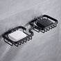 Soap dish - 2 pieces - Soap dish - Shower - Bathroom - Black - Self-adhesive - Space aluminum