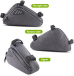 Bicycle pannier - Bicycle frame bag - Waterproof bicycle bag - Triangular bicycle frame bag - Mountain bike and road bike accessories, large capacity - Grijs