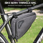 Bicycle pannier - Bicycle frame bag - Waterproof bicycle bag - Triangular bicycle frame bag - Mountain bike and road bike accessories, large capacity - Grijs
