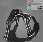Nixnix - Dog Harness - Size L - Anti-Trek Harness - Dog Harness - Y-Shaped Dog Harness - Reflective - Black