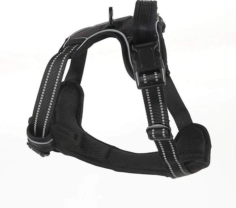Nixnix - Dog Harness - Size L - Anti-Trek Harness - Dog Harness - Y-Shaped Dog Harness - Reflective - Black