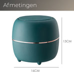 Klein Prullenbak - Designer Trash Can with Lid - Mini Prullenbak - Small trash can ideal for the countertop, desk, bathroom or table - Tabletop Trash Can - Green