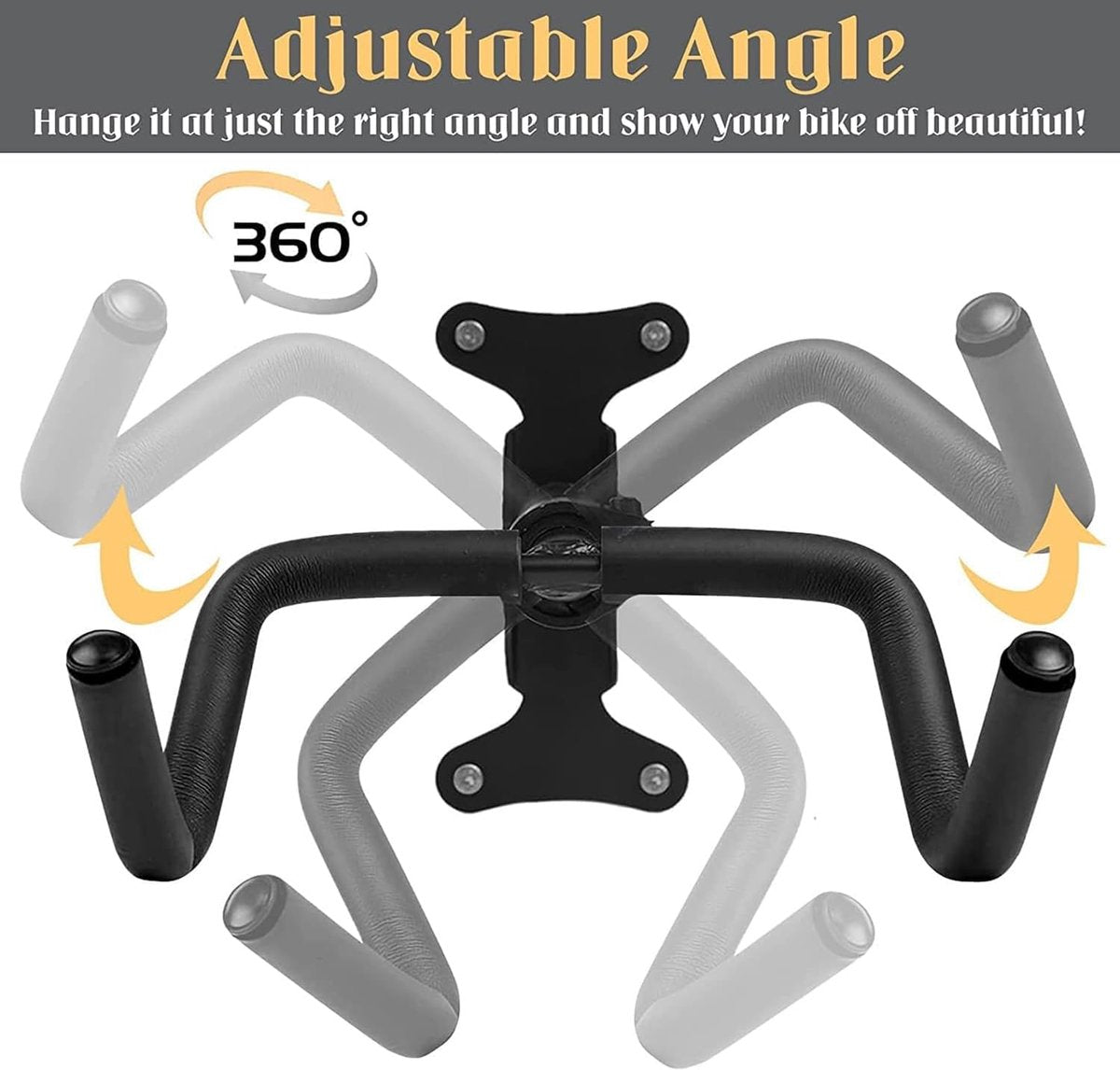 Bike rack - Wall-mounted bike rack - Stainless steel, can support 30 kg - Adjustable handlebar angle - Retractable wall-mounted bike rack - Suitable for indoor garages